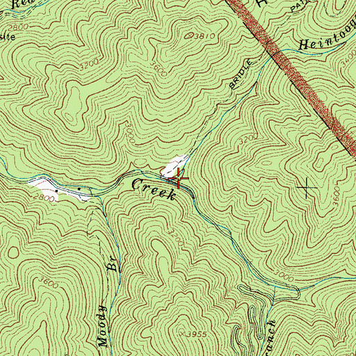 Topographic Map of Heintooga Creek, NC