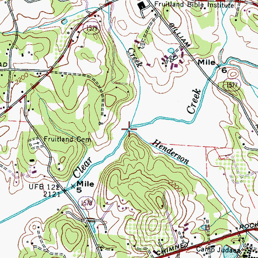 Topographic Map of Henderson Creek, NC