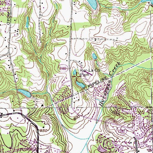 Topographic Map of Her-La-Co Park, NC