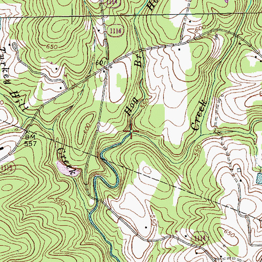 Topographic Map of Hog Branch, NC