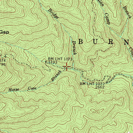 Topographic Map of Horse Cove Branch, NC