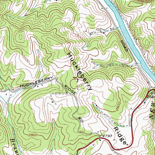 Topographic Map of Huckleberry Ridge, NC