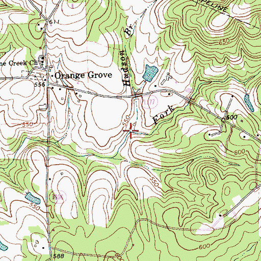 Topographic Map of Hudson Branch, NC