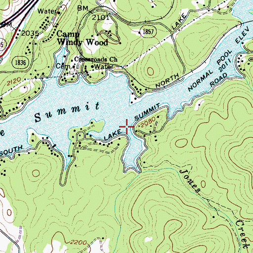 Topographic Map of Jones Creek, NC