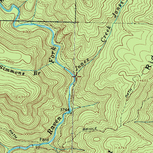 Topographic Map of Jones Creek, NC