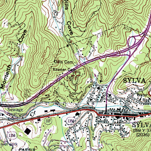 Topographic Map of Keener Cemetery, NC