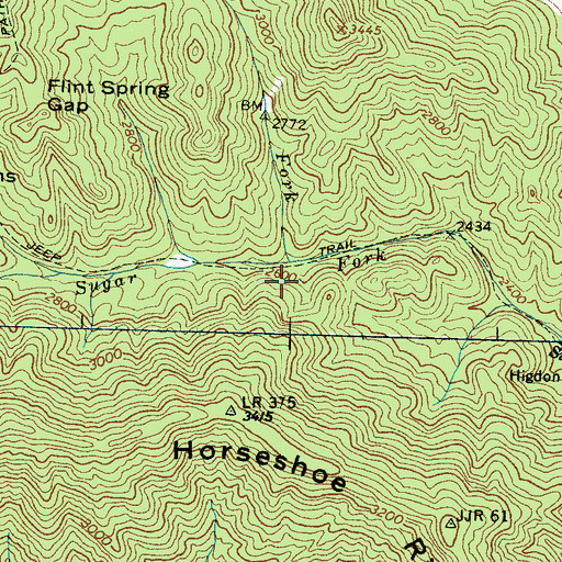 Topographic Map of Little Fork, NC