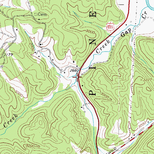 Topographic Map of Little Gap Creek, NC