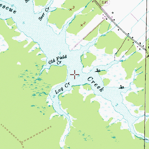 Topographic Map of Log Creek, NC