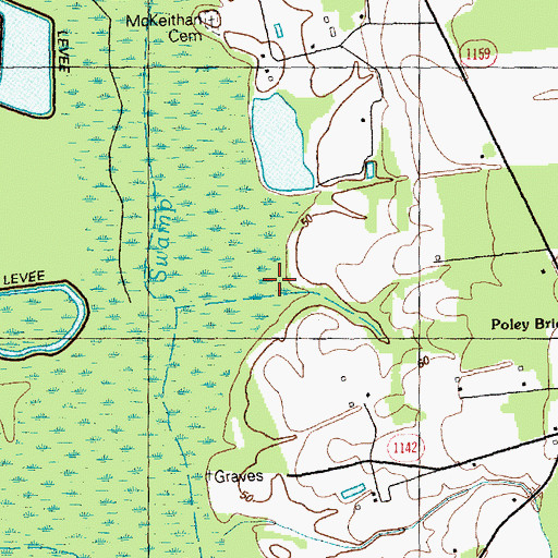 Topographic Map of Loggy Branch, NC