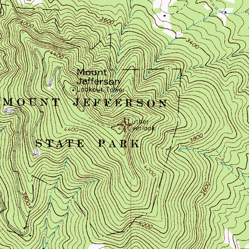 Topographic Map of Luther Overlook, NC