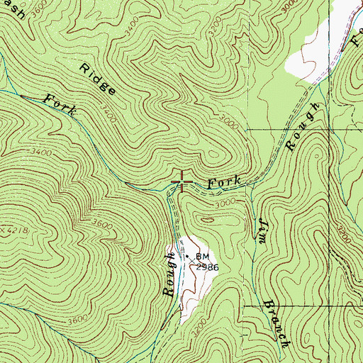 Topographic Map of Messer Fork, NC