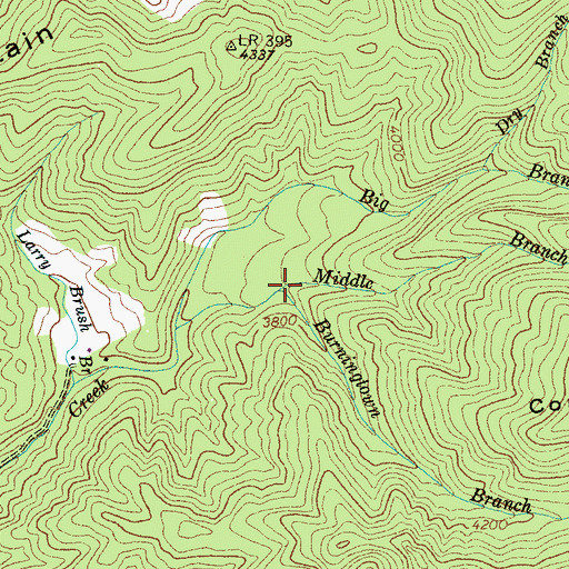 Topographic Map of Middle Branch, NC