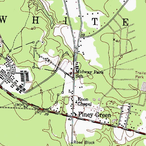 Topographic Map of Midway Park School, NC