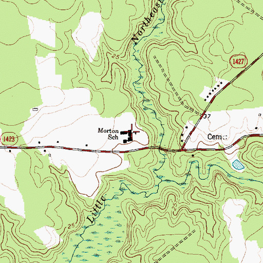 Topographic Map of Morton School, NC