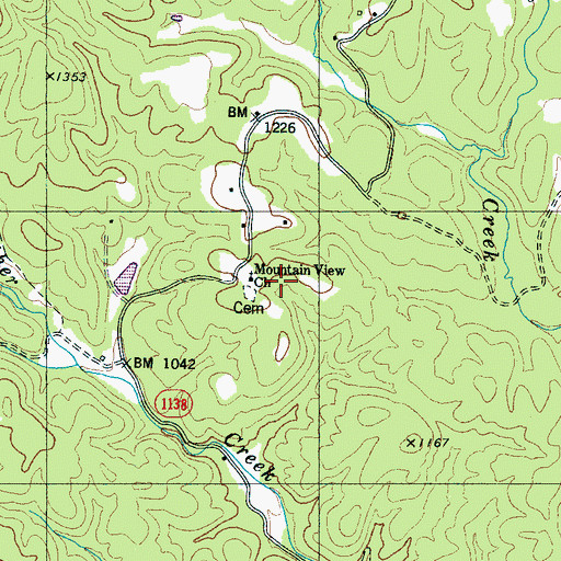 Topographic Map of Mountain View Church, NC