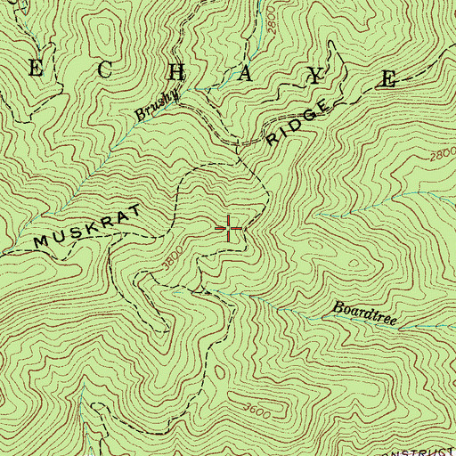 Topographic Map of Muskrat Ridge, NC
