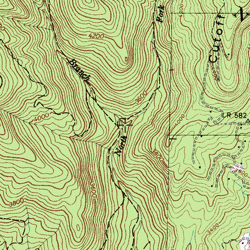 Topographic Map of Narrows Cove Branch, NC