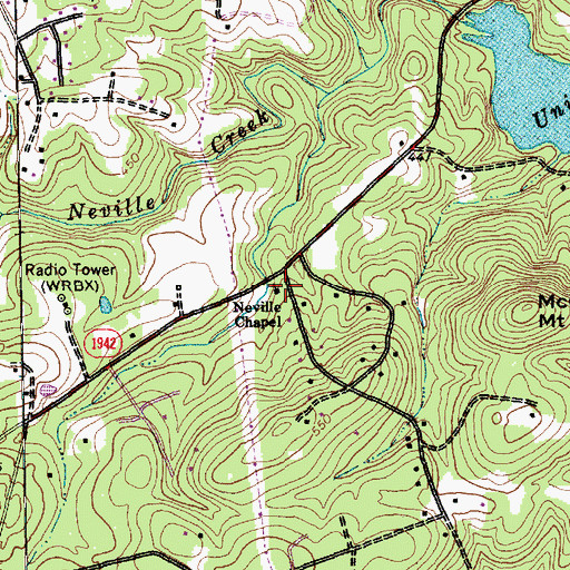 Topographic Map of Neville Chapel, NC