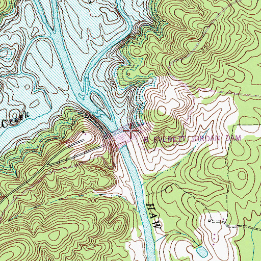 Topographic Map of New Hope Dam, NC
