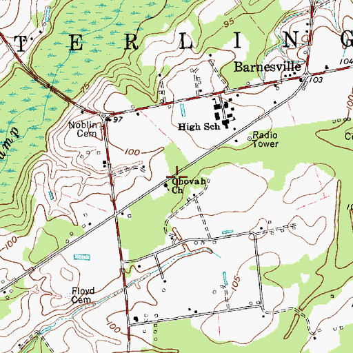 Topographic Map of Ohovah Church, NC