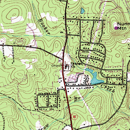 Topographic Map of Orange Church, NC