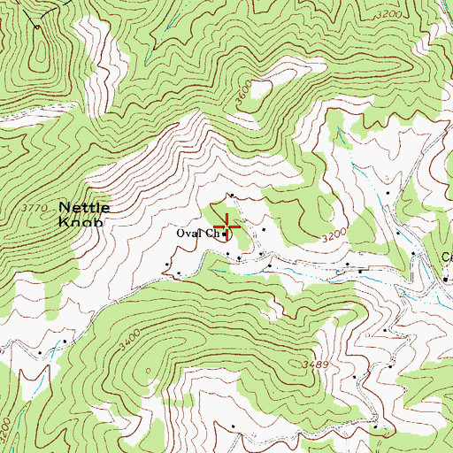 Topographic Map of Oval Church, NC