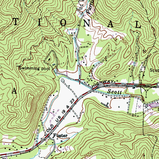 Topographic Map of Parris Branch, NC