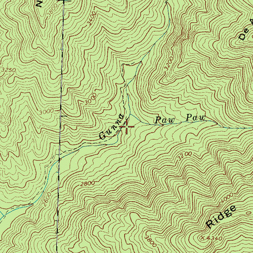 Topographic Map of Paw Paw Creek, NC