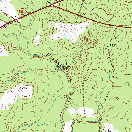 Topographic Map of Porter Creek, NC