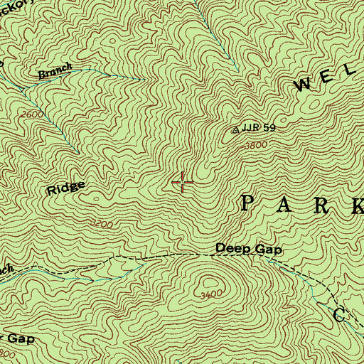 Topographic Map of Pullback Ridge, NC