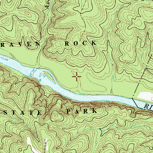 Topographic Map of Raven Rock State Park, NC