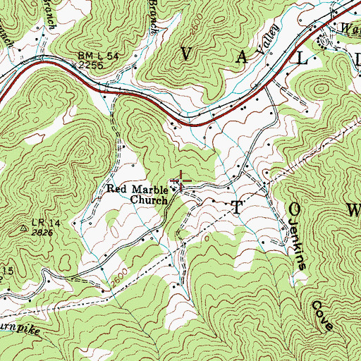 Topographic Map of Red Marble Church, NC