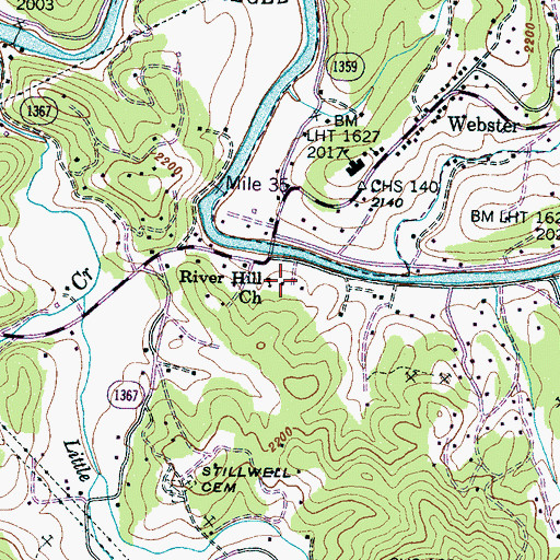 Topographic Map of River Hill Church, NC