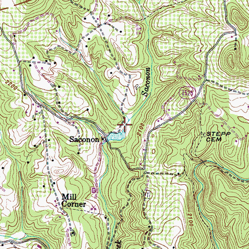 Topographic Map of Saconon Creek, NC