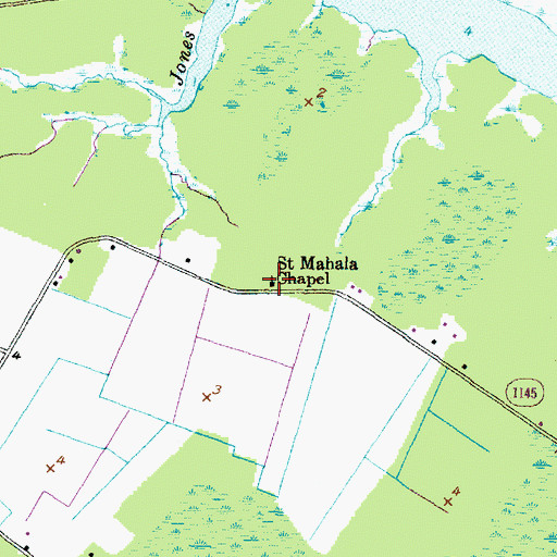 Topographic Map of Saint Mahala Chapel, NC