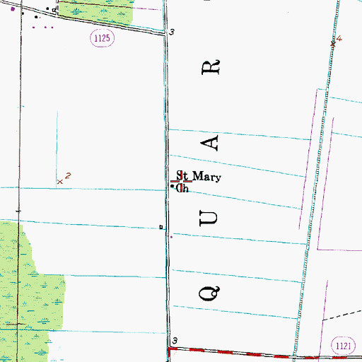 Topographic Map of Saint Mary Church, NC