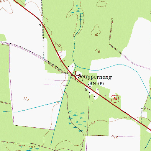 Topographic Map of Scuppernong, NC