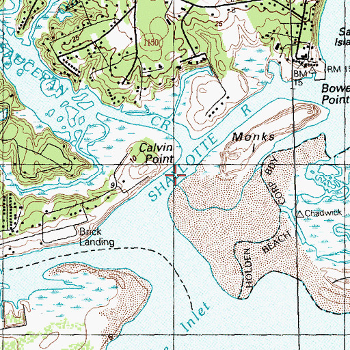 Topographic Map of Shallotte River, NC