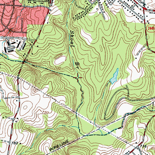 Topographic Map of Shoal Branch, NC
