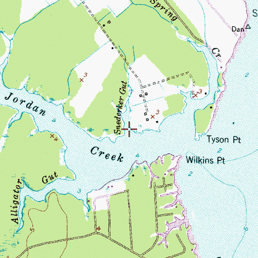 Topographic Map of Snederker Gut, NC