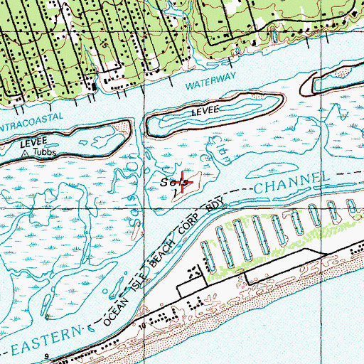 Topographic Map of Sols Island, NC