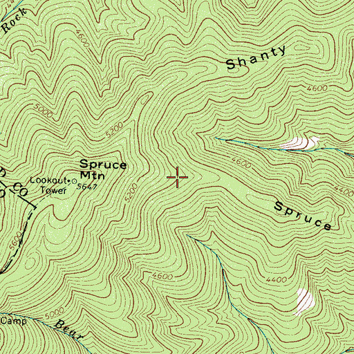 Topographic Map of Spruce Mountain Ridge, NC