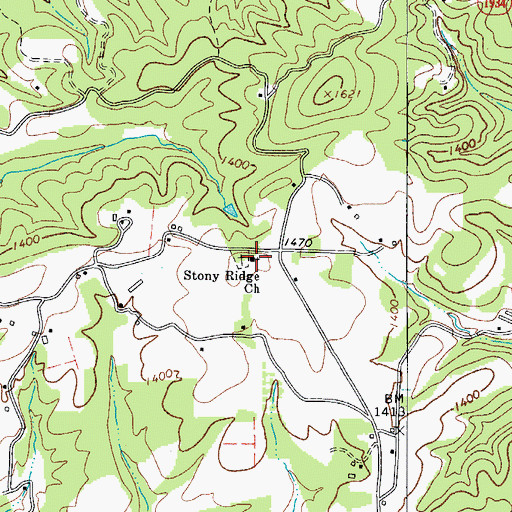 Topographic Map of Stony Ridge Church, NC