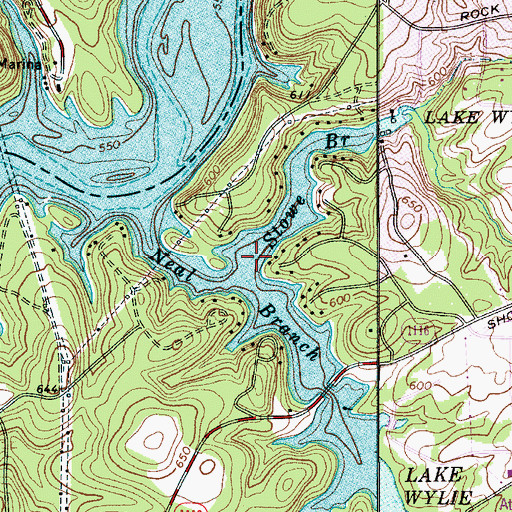 Topographic Map of Stowe Branch, NC