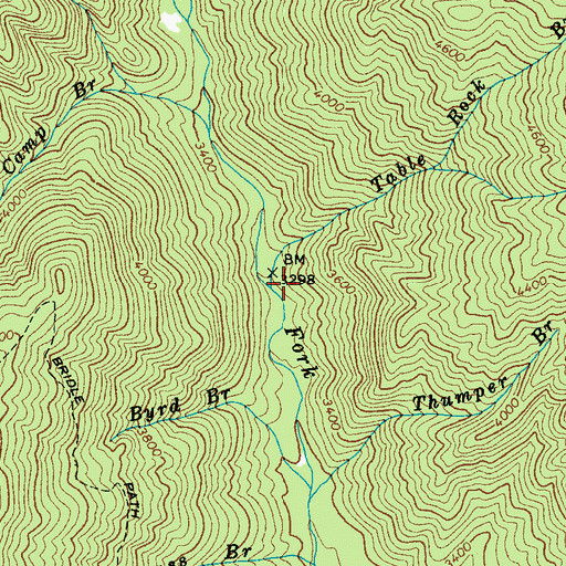 Topographic Map of Table Rock Branch, NC