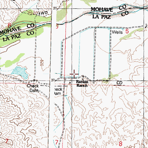 Topographic Map of Rankin Ranch, AZ