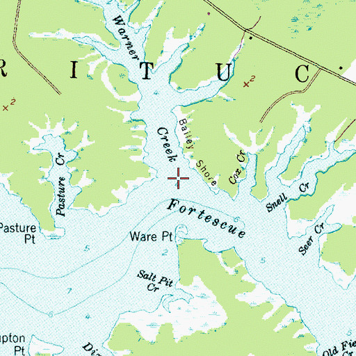 Topographic Map of Warner Creek, NC