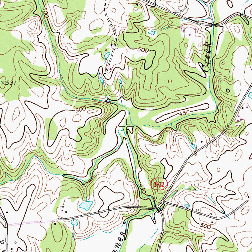 Topographic Map of Waxhaw Branch, NC