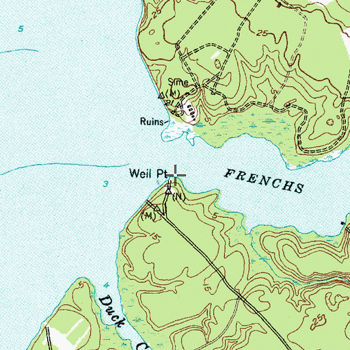Topographic Map of Weil Point, NC